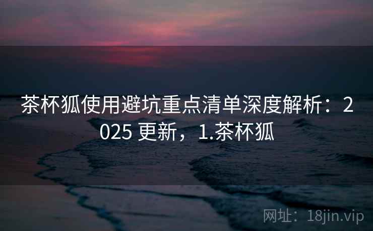 茶杯狐使用避坑重点清单深度解析：2025 更新，1.茶杯狐